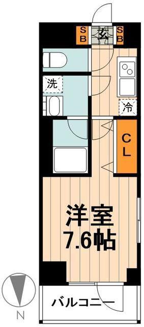 GRAN PASEO上野稲荷町(1K/9階)の間取り写真
