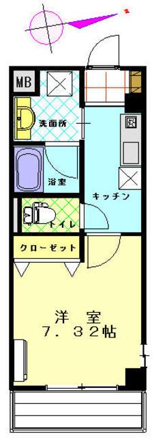 コート・アベニュー(1K/2階)の間取り写真