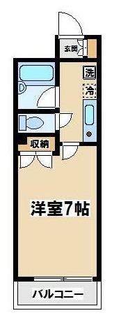 サンパラッツオ参番館(1K/6階)の間取り写真