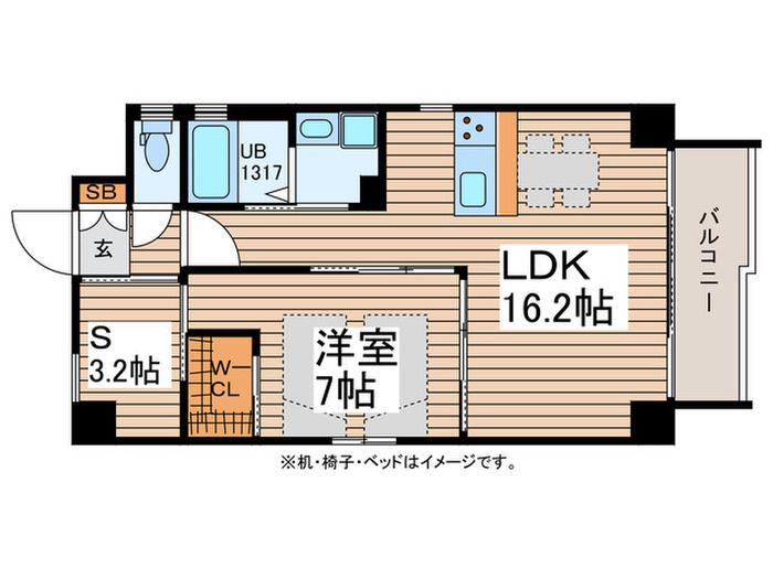 エスワンコート瑞穂(1SLDK/3階)の間取り写真