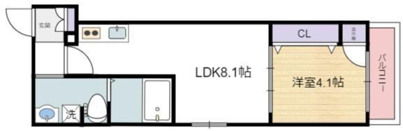 I-MEXT住之江公園(1LDK/1階)の間取り写真