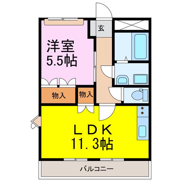 フィオレ(1LDK/3階)の間取り写真