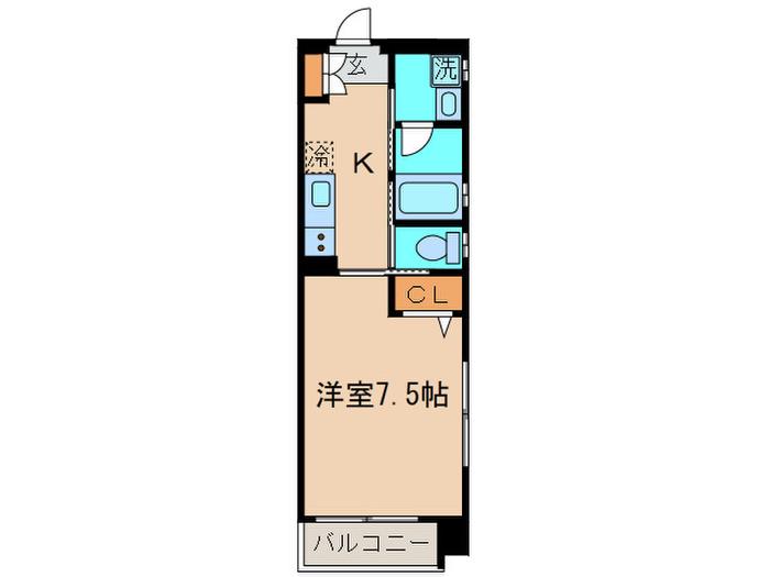 オーボワL´EST(1K/6階)の間取り写真
