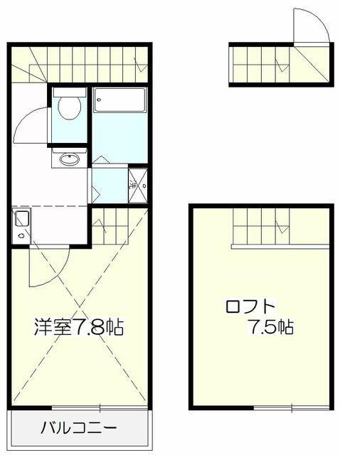 WISTERIA泉(1K/2階)の間取り写真