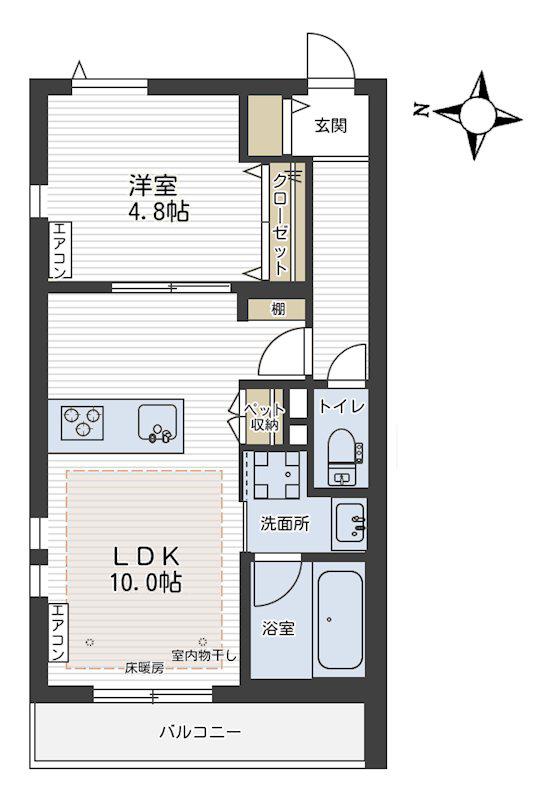 MAISON SEPTEM(1LDK/3階)の間取り写真