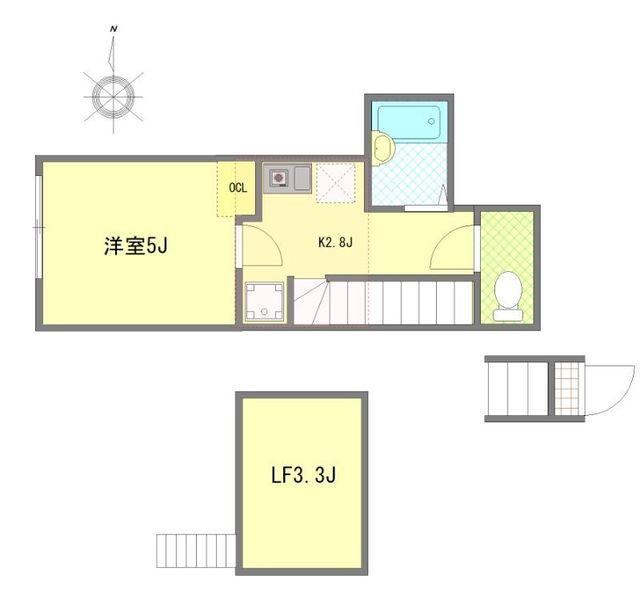 サザンロード国分寺(1K/2階)の間取り写真
