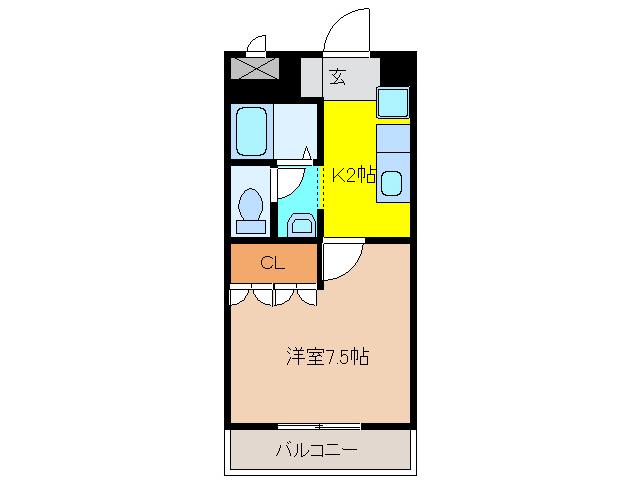 プチ カノン(1K/2階)の間取り写真