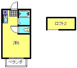 オッコーララ二俣川NO.3(1K/1階)の間取り写真