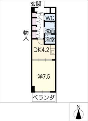 FOUR LEAVES前田(1DK/9階)の間取り写真