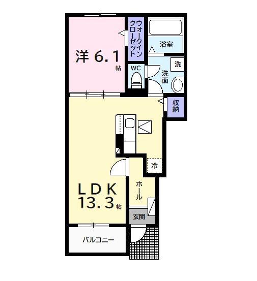 Kメゾン君津(1LDK/1階)の間取り写真