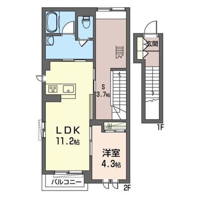グリーンガーデンあざみ野(1SLDK/2階)の間取り写真