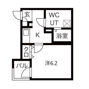 メイクスR高畑(1K/3階)の間取り写真