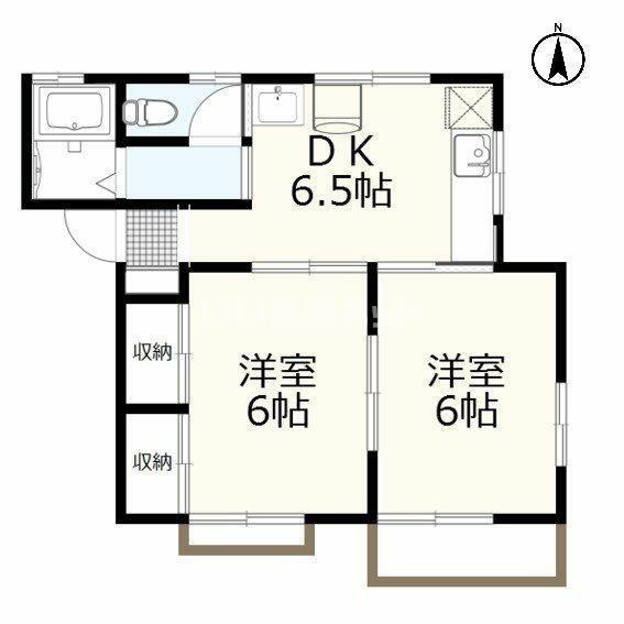 ミユキプレイス大泉城之内(2DK/2階)の間取り写真
