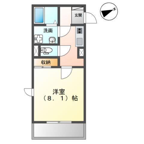 ヴィーナス25(1K/1階)の間取り写真