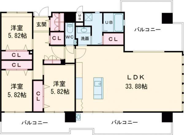 LEGEND111(3LDK/12階)の間取り写真