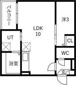 JACK HORENII(1LDK/1階)の間取り写真