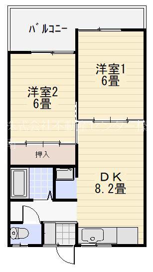 コーポK1(2DK/2階)の間取り写真