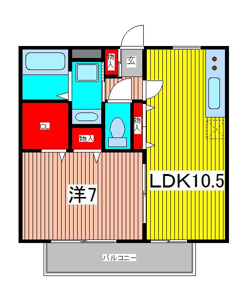 メゾン・ルミエール(1LDK/2階)の間取り写真