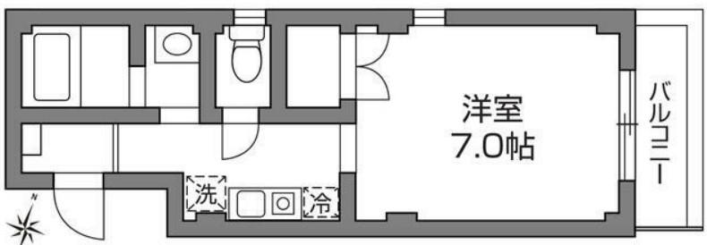 フォンティーン24(1K/3階)の間取り写真