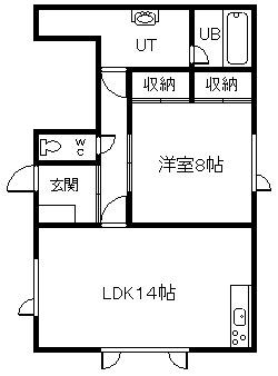 サニーフラット(1LDK/2階)の間取り写真