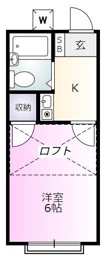 エメラルドハウス2(1K/2階)の間取り写真
