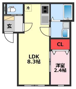 KEIAI RESIDENCE 南柏II(1LDK/2階)の間取り写真