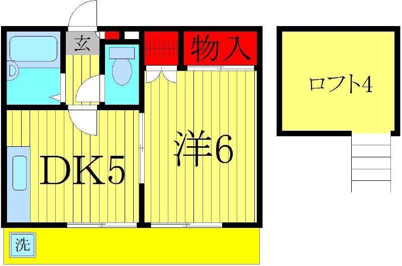 レオパレス南柏第13(1DK/2階)の間取り写真