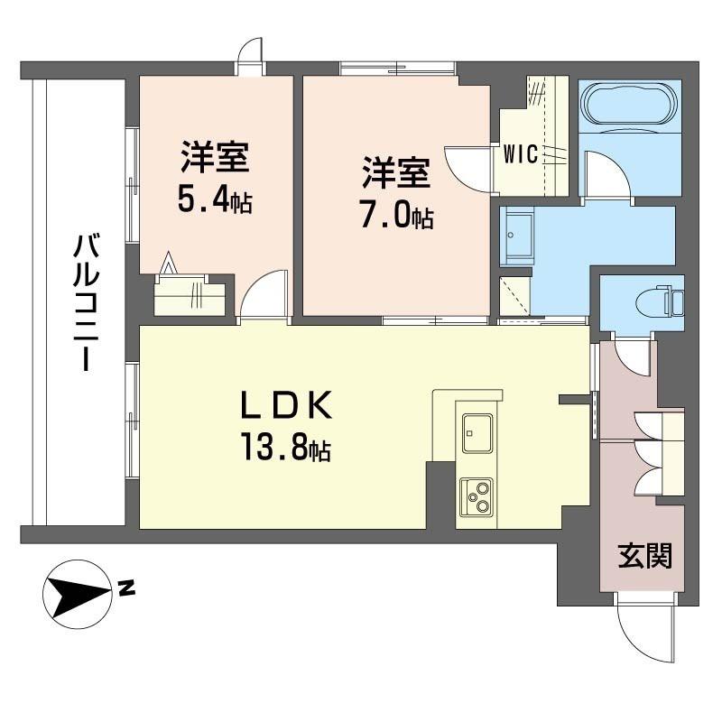 グランリオル(2LDK/2階)の間取り写真