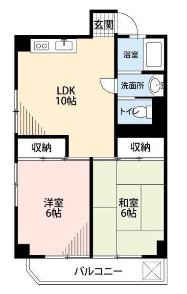 ブルーウッド草加(2LDK/2階)の間取り写真