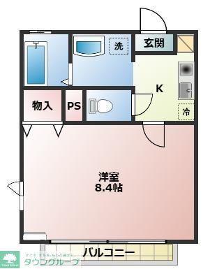 エスペランサ谷津(1K/2階)の間取り写真
