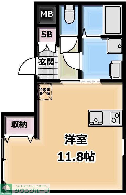 KKハイツ(1K/1階)の間取り写真