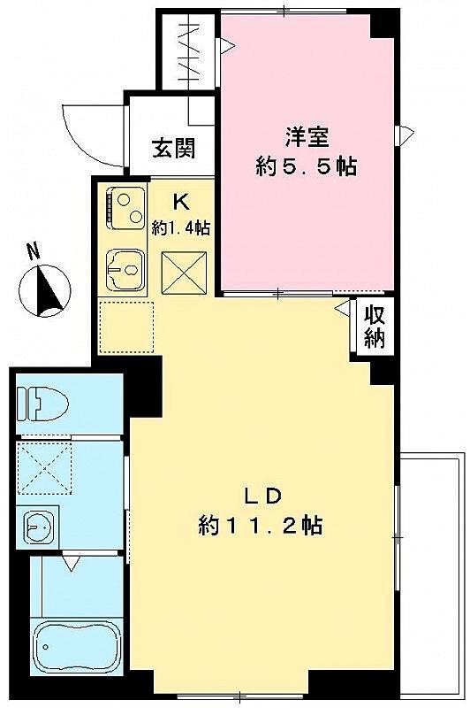 YOUR MAISON ラルゴアミ―チェ(1LDK/1階)の間取り写真