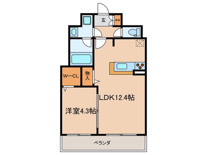 T.Y天六(1LDK/9階)の間取り写真