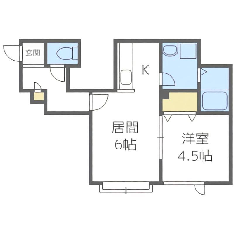 エターナル(1LDK/1階)の間取り写真