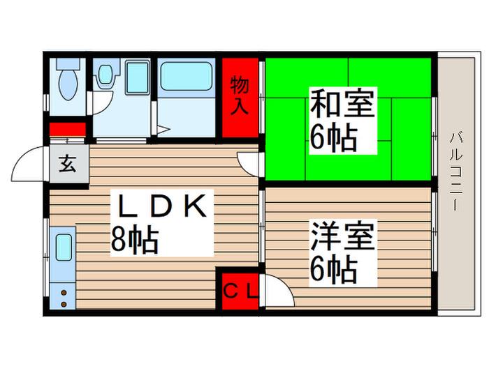 エクセル大塚PART 2(2LDK/1階)の間取り写真
