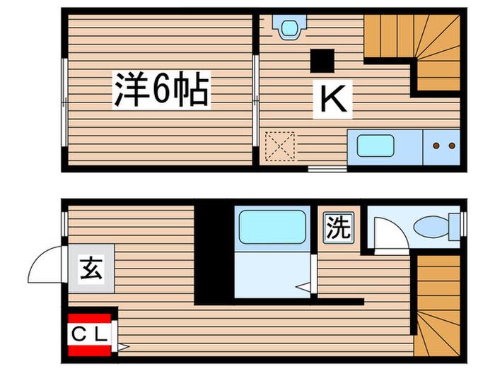 藤美ハウス3号棟(1K/1階)の間取り写真