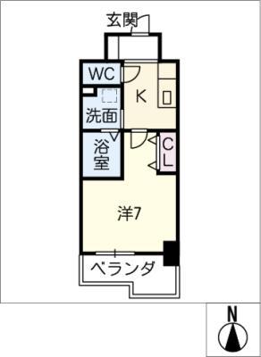ATRIO鶴舞(1K/11階)の間取り写真