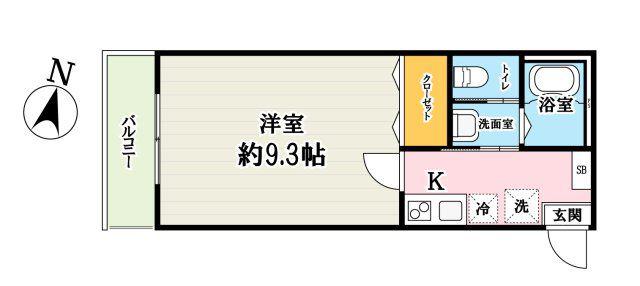 キャメル宮原16(1K/3階)の間取り写真