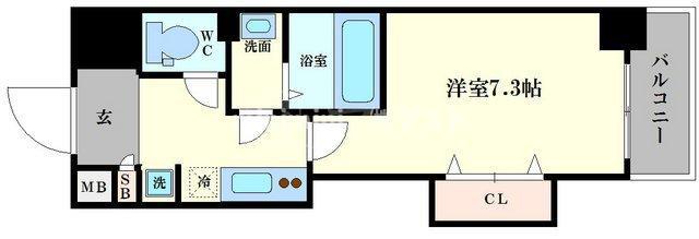 ラグゼ本町(1K/12階)の間取り写真