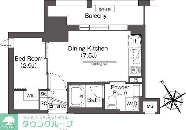 クレヴィアリグゼ文京後楽園(1DK/3階)の間取り写真