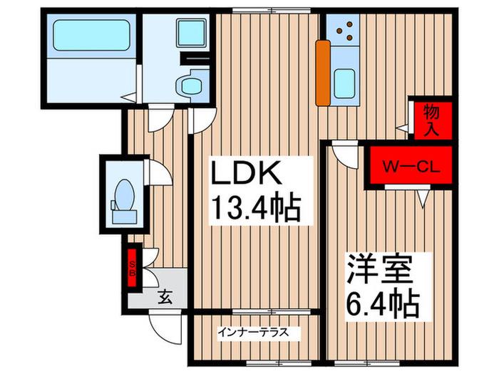 サンリット(1LDK/1階)の間取り写真