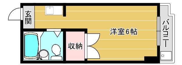 松ヶ丘エンビィマンション(ワンルーム/2階)の間取り写真