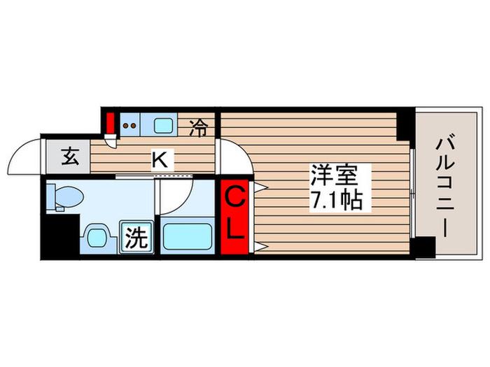 フォレシティ豊洲(1K/2階)の間取り写真