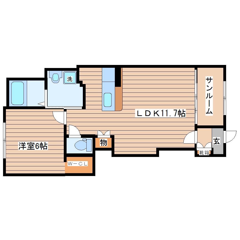 フォレストパークI(1LDK/1階)の間取り写真
