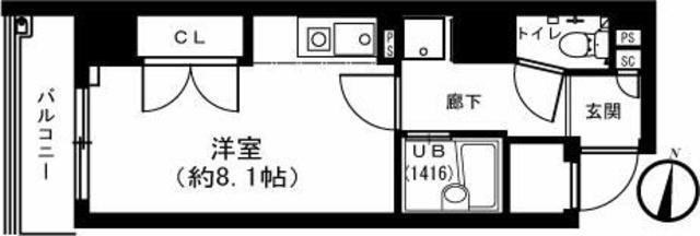 JP′SYOKOHAMA(ワンルーム/6階)の間取り写真
