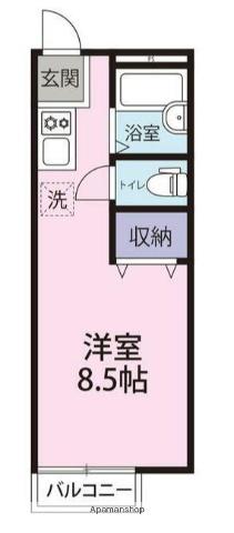 ハイネス森が丘(ワンルーム/2階)の間取り写真