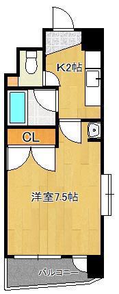ニューサンリバー 6番館(1K/6階)の間取り写真