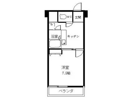 南波ハイツII(1K/2階)の間取り写真