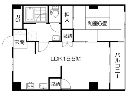 SUNさい川(1LDK/2階)の間取り写真