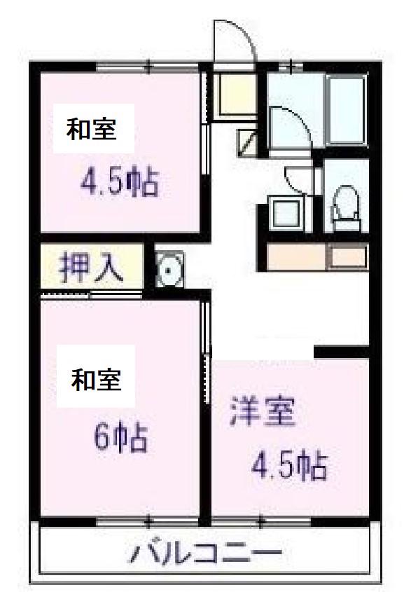 コーポブリッジ(3K/2階)の間取り写真